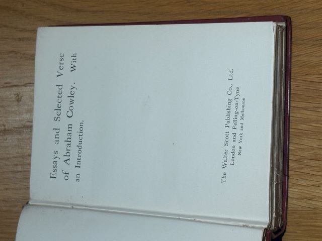 Essays and Selected Verses of Abraham Cowley