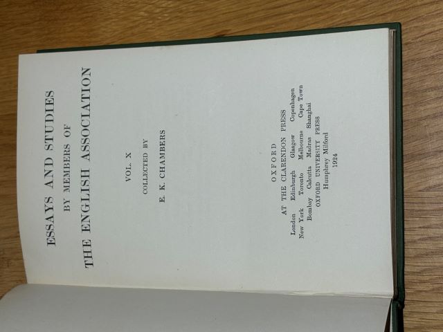 Essays and Studies by Members of the English Association - Volume X