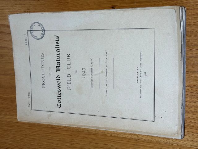 Proceedings of the Cotteswold Naturalists' Field Club 1927